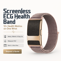 Bracelet Connecté Intelligent Sans Écran, Autonomie Ultra-Longue, Bracelet Tressé, Surveillance ECG et Pression Artérielle, Étanche pour le Sommeil et la Gym