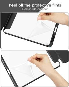 Coque mince antichoc pour iPad Pro 12.9 6ème/5ème/<span class=keywords><strong>4ème</strong></span>/3ème génération 2022/2021/2019/2018, couverture arrière transparente avec porte-crayon - Product Image 5