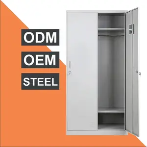 Factory metal 2 door wardrobe Cabinet Office Metal Lockers steel cabinet 2 door Steel Locker Gym Dormitory metal storage cabinet