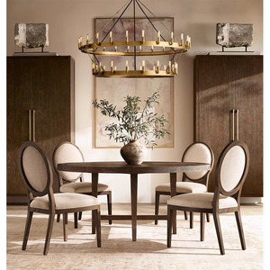 Mỹ rắn gỗ mở rộng bàn ăn ghế thiết lập màu đen tối giản giữa thế kỷ phong cách Đồ nội thất cho nhà hàng căn hộ - Product Image 1