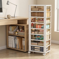 Organisateur de bureau sous le bureau en plastique A4, design japonais, avec roulettes, tiroirs multi-niveaux et rangement