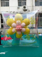 Sac publicitaire gonflable personnalisé en forme de sac à main, fleurs gonflables, sac transparent