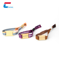 Bracelet RFID en tissu tissé NFC Festival Classic 1K avec mini-étiquette, fonctionnalités de paiement et de carte de visite