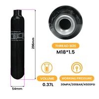 Bouteille d'air en fibre de carbone TUXING, mini réservoir HPA léger CE 0,37 L haute pression pour plongée, respiration et paintball