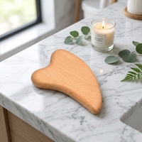 Outil de massage Gua Sha en bois de hêtre naturel pour le visage et le corps, 9,5 cm x 6,3 cm, grattoir en bois pour la relaxation et les soins de la peau