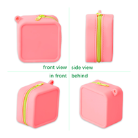 Porte-monnaie en silicone portable, mini, étanche, avec sangle de poignet, fermeture éclair, pochette de rangement