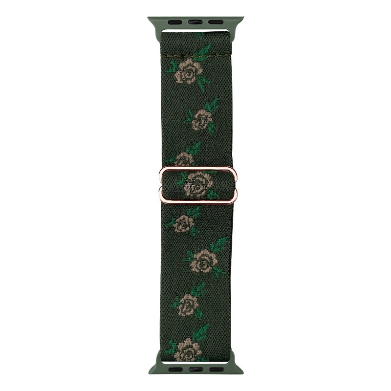 green leaves pink rose grass green band