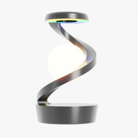 Lámpara LED Flotante Giratoria con Carga Inalámbrica, Lámpara de Escritorio Decorativa Creativa, Lámpara Ambiental Giratoria con Levitación Visual