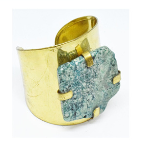 Handmade Design Sterling Natural and Bracelet Jewelry Cuff Bracelet <b>Gold</b> Plated Cuff Bracelet - Product Image 1