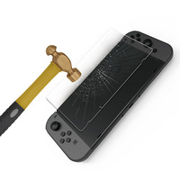 Protection d'écran en verre trempé anti-traces de doigts, film transparent HD résistant aux rayures pour console de jeu Switch