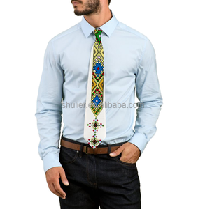 Cravate personnalisée de n'importe quelle Éthiopie Habesha Design Décorations de fête Images drôles personnalisées Cravate <span class=keywords><strong>Papa</strong></span> <span class=keywords><strong>Cadeau</strong></span> Père Cravate - Product Image 1