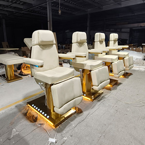 เก้าอี้นวดไฟฟ้าปรับระดับได้สำหรับร้านเสริมสวยหรูหรา พร้อมเตียง<span class=keywords><strong>นวด</strong></span>หน้าและเก้าอี้แพทย์ เตียงนวดหน้าสำหรับมืออาชีพ - Product Image 4