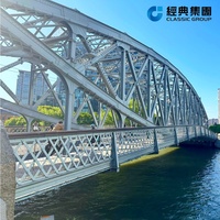 Jembatan Struktur Baja Jembatan Truss Baja Prefabrikasi untuk Penyeberangan Jalan Raya Sementara dan Permanen