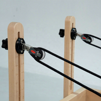 QueenLife Machine de Pilates Reformer Commerciale avec Lit à Noyau en Bois pour Entraînement de Yoga et Fitness