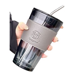 Bicchiere di vetro <span class=keywords><strong>con</strong></span> Design di cervo di alto valore <span class=keywords><strong>con</strong></span> lettera estiva tazza di acqua <span class=keywords><strong>con</strong></span> paglia regalo di lavoro giorno articolo promozionale alla moda - Product Image 4