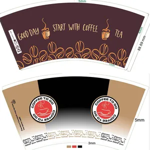 अनुकूलित सूरज एप्लिकेशन yibin कागज कप के प्रशंसकों के लिए पेपर कप आस्तीन पीई लेपित कागज प्रशंसक कॉफी कप