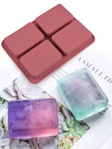 MUYULINS Factory 4-Cavity Rectangular Shape Maker LFGB Platinum Non-Stick BPA-Free <b>Silicone</b> Soap Mold - Product Image 6