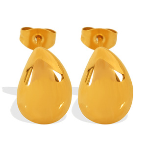 Teardrop <b>Stud</b> Earrings <b>Titanium</b> Steel Silver Gold Color Fashion Jewelry For Women - Product Image 5
