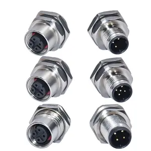 Rigoal M12-Stecker Vordere hintere Verriegelung platine Stecker Buchse Buchsen halterung 3 4 5 8 12 17-poliger M12-Stecker