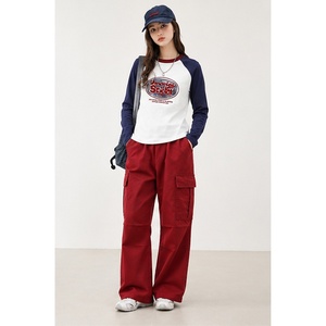 Conjunto de Camiseta con Estampado de Letras y Pantalones Cargo para Niñas MZJ, Ropa Deportiva Casual para Adolescentes, con Logotipo, Spandex/Algodón - Product Image 3