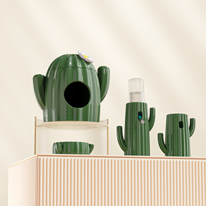Accessori BUCATSTATE stile cartone animato a forma di <span class=keywords><strong>Cactus</strong></span> per animali domestici criceto in ceramica nascondiglio estivo per piccoli animali - Product Image 3