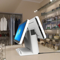 SANDU Q815 Caisse enregistreuse POS pour restauration rapide 15 pouces à double écran, système pour salon de beauté avec écran tactile unique, Intel I5, Wi-Fi 6, Bluetooth 5.2