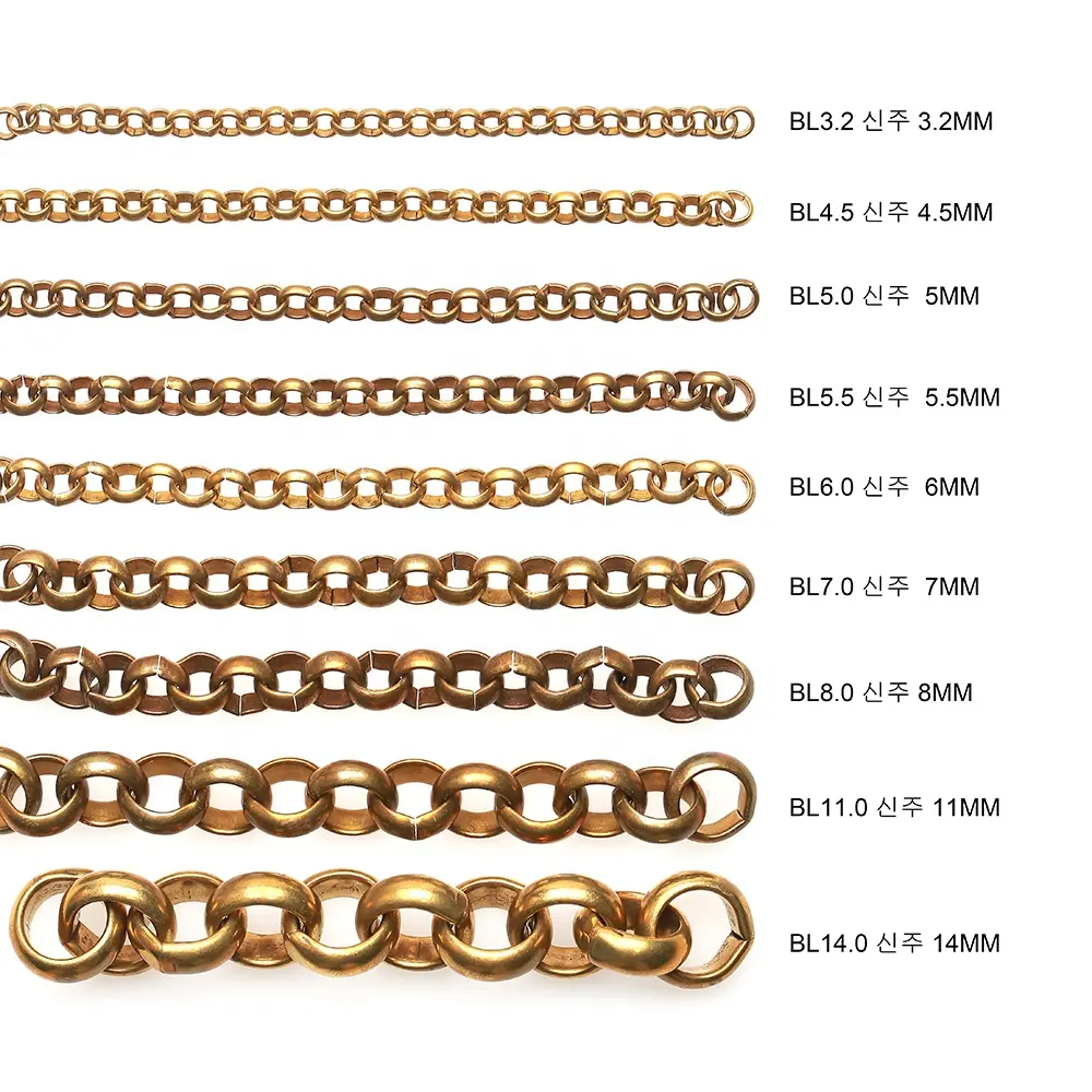 Fashion Brass BL O Style Round Necklace Chains Rolo Chain Loose Rope Link Belcher Chain For DIY Jewelry Findings Making
