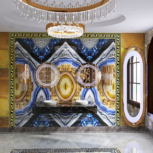 <span class=keywords><strong>Dalle</strong></span> <span class=keywords><strong>en</strong></span> porcelaine de marbre gris 1200x2400mm avec or brillant, carreaux de fond de mur polis de luxe pour la décoration intérieure - Product Image 1