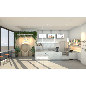 Design d'Interni per Negozio di Bubble Tea FengCha, Arredamento Personalizzato per Negozio di Tè Boba, Decorazione per Negozio di Alimenti - Product Image 1