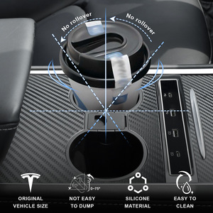 Porte-gobelet multifonctionnel pour Tesla Center Stack en plastique avec couvercle de rangement pour cendrier - Product Image 5