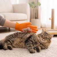 Gant de toilettage en silicone pour bain, massage et élimination des poils pour chats et chiens, portable, poils lâches
