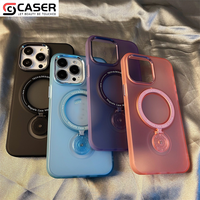 Coque de téléphone magnétique mate de haute qualité à anneau, couleur unie, toucher doux, pour iPhone 17, 16, 14 – Meilleures ventes