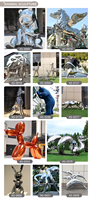 Grande sculpture d'extérieur moderne en acier inoxydable poli, anneau de Möbius, art métallique abstrait pour la décoration paysagère des places publiques