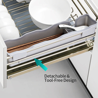 Panier coulissant en métal résistant à la rouille pour sous-évier, idéal pour les armoires de rangement de dortoirs, cuisines et balcons