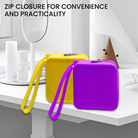 Pochette de voyage mini en silicone carrée, mignonne et unique, style Kawaii, pour écouteurs, pour femmes, jeunes filles et enfants, sac à monnaie, trousse de maquillage, personnalisable