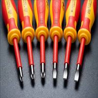 Kit d'outils isolés pour électricien VDE 1000V en acier au chrome-vanadium, comprenant des pinces coupantes diagonales de 8 pouces, des pinces à bec effilé de 6 pouces et un jeu de tournevis.