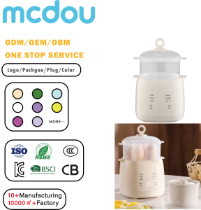 เครื่องทำอาหารอเนกประสงค์ไฟฟ้า mcdou คุณภาพสูง ปลั๊กแบบ US ขนาดเล็ก รุ่นใหม่ สำหรับทำไข่ 4 ฟอง 8 ฟังก์ชั่น หม้อต้มเซรามิกสำหรับทำไข่ - Product Image 1