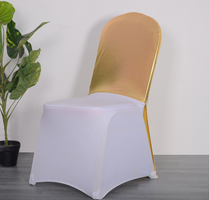 Bright Golden Metallic <strong>Half</strong> <strong>Chair</strong> <strong>Cover</strong> One Leg Bands for Wedding Event Party Decoration Durable Spandex for Hotel Banquet <strong>Chair</strong> - Product Image 3
