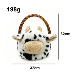 Nouveau panier de Pâques de vache en peluche matériau en peluche Super doux avec remplissage en coton PP techniques lavées pour le soulagement du Stress - Product Image 6