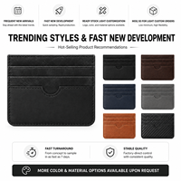 Dompet Kartu Tipis Kulit Hitam Premium untuk Pria, Cocok untuk Bawaan Kantor, Dilengkapi Slot Jempol Melengkung dan Penyimpanan Multi Kartu