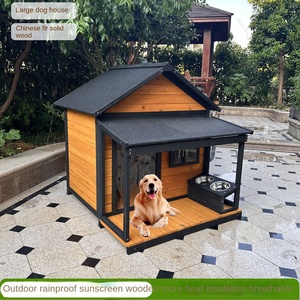 Casa para Perros de Exterior, Universal para las Cuatro Estaciones, Caseta de Madera Resistente a la Lluvia y al Sol, Villa para Perros de Pelo Largo, No Requiere Ensamblaje - Product Image 2