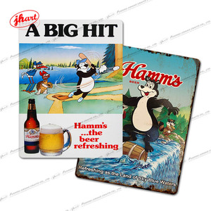 A BIG HIT Hamm's la bière rafraîchissante Funny Metal Sign Bar Club Pub Restaurant Living Room Wall Decor Retro Tin Sign Custom - Product Image 1