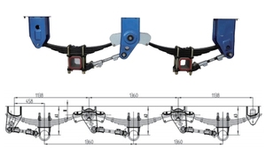 Série de suspension de type américain Essieu de <span class=keywords><strong>remorque</strong></span> Suspension à ressort Accessoires de <span class=keywords><strong>remorque</strong></span> mécaniques - Product Image 2