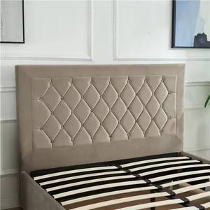 Diseños de alta calidad King Queen <span class=keywords><strong>cama</strong></span> de almacenamiento de tela de terciopelo tapizado de tamaño <span class=keywords><strong>doble</strong></span> con cabeceros de marco de <span class=keywords><strong>cama</strong></span> - Product Image 4