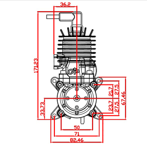 Motore a Benzina GP38 38cc a Due Tempi, <span class=keywords><strong>5</strong></span> Cavalli, 1400-10000 Giri/Min per Modelli di Aerei RC ad Ala Fissa - Product Image 6