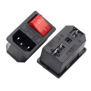 C13 C14公插座面板交流dc插座，带保险丝和翘板开关母交流电源连接器 - Product Image 6