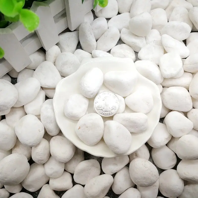 Tons Of Rough Unpolished Marble Stone Tumble Cobble Decoration White Pebbles Stones Gravel Rocks White Bag With Bottom Price