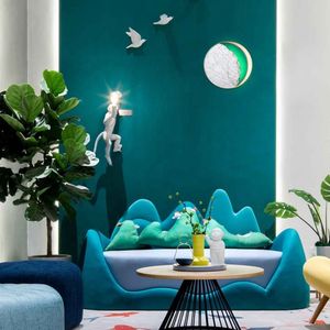 Nuevo estilo Flush Hotel Mount Fixtures Design Sense Light moderno natural redondo mármol LED lámpara de pared oro met - Product Image 5