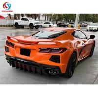 Diffuseur arrière en Fiber de carbone de marque Honghang adapté pour Chevrolet Corvette C8 accessoires lèvre de diffuseur arrière 2020 2021 2022 2023