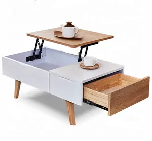 modern mdf flip top up multi-functional coffee tea table can do customized lift up center table